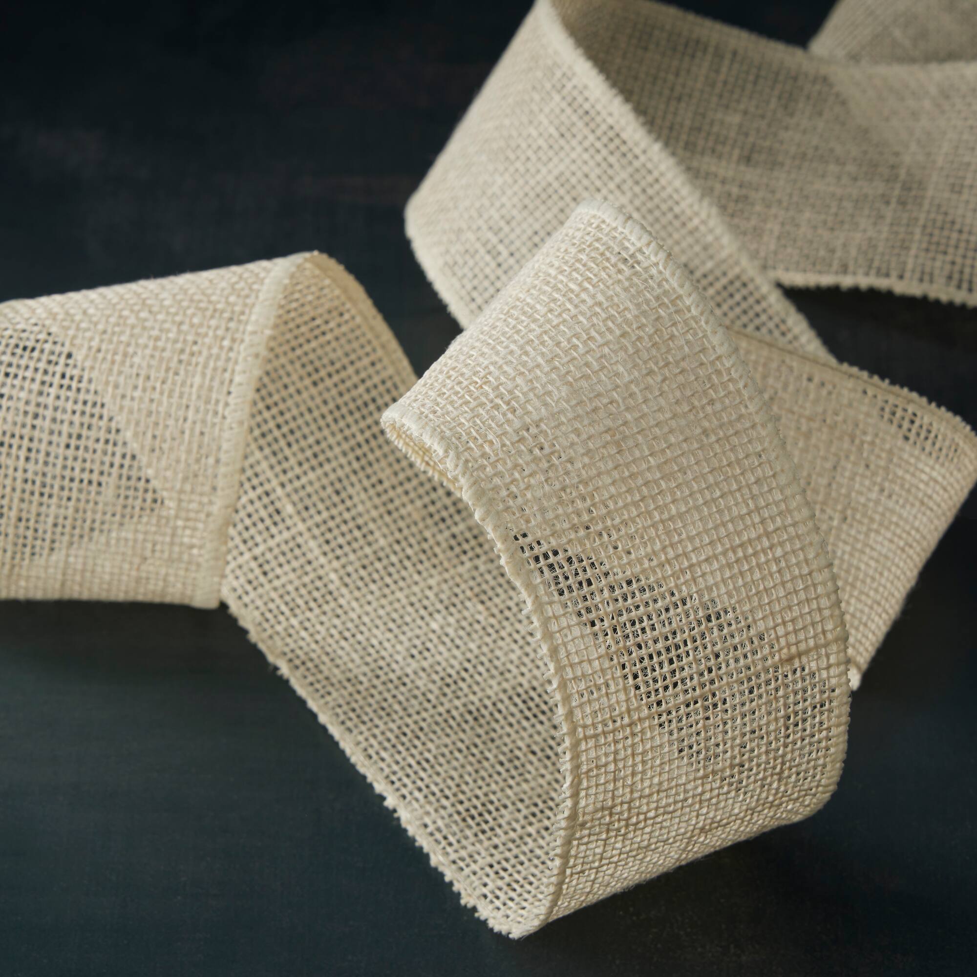 2.5" x 25ft. Ivory Wired Faux Burlap Ribbon by Celebrate It™